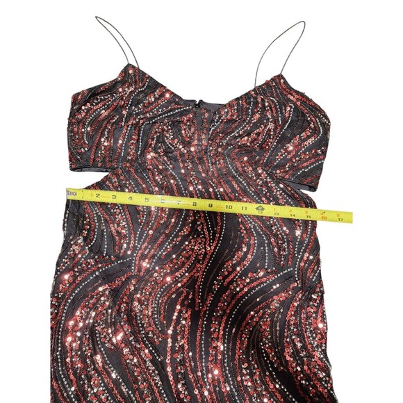 GUESS Women's Taryn Sequinned Side-Cutout Cocktail Dress Size 12 - Picture 7 of 13